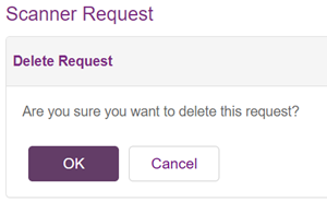screenshot of Scanner Request page